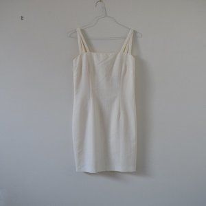 CARLA Vintage White Strappy Elegant Sheath Dress | Size L